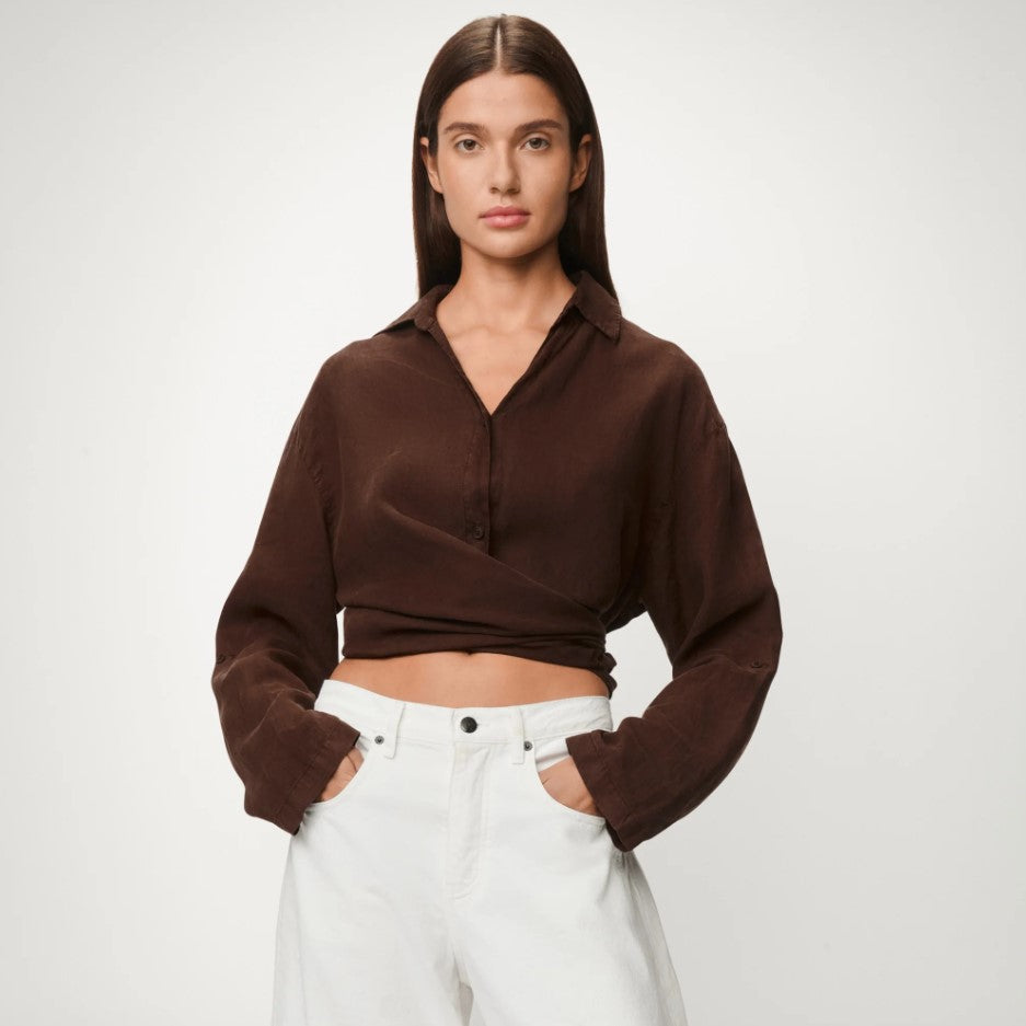 Blouses lange mouw bruin Lois Jeans