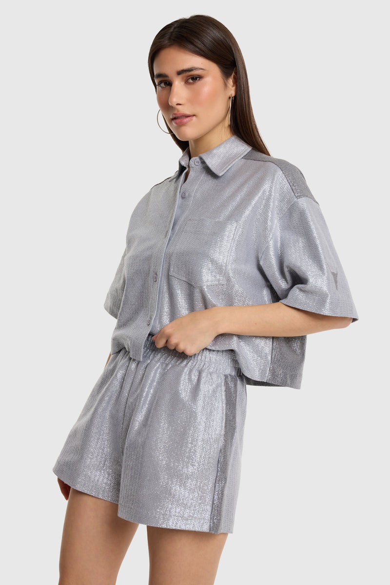 Blouses korte mouw grijs ALIX The Label