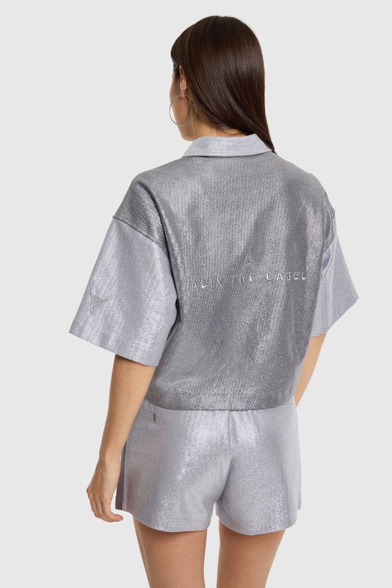 Blouses korte mouw grijs ALIX The Label