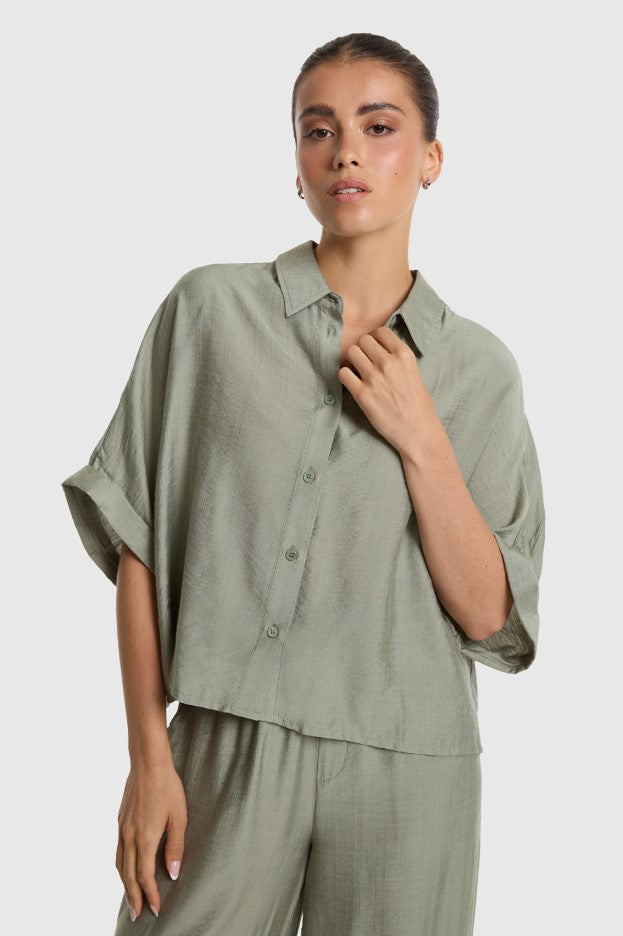 Blouses korte mouw groen ALIX The Label