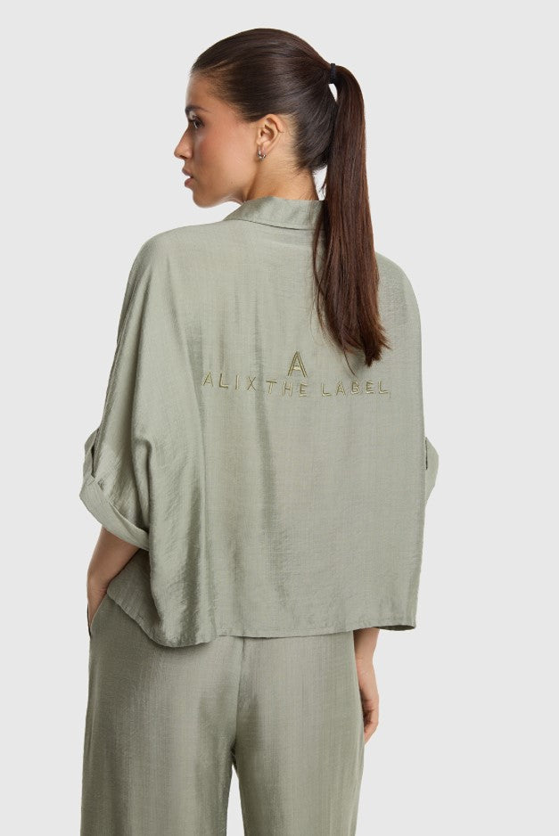 Blouses korte mouw groen ALIX The Label