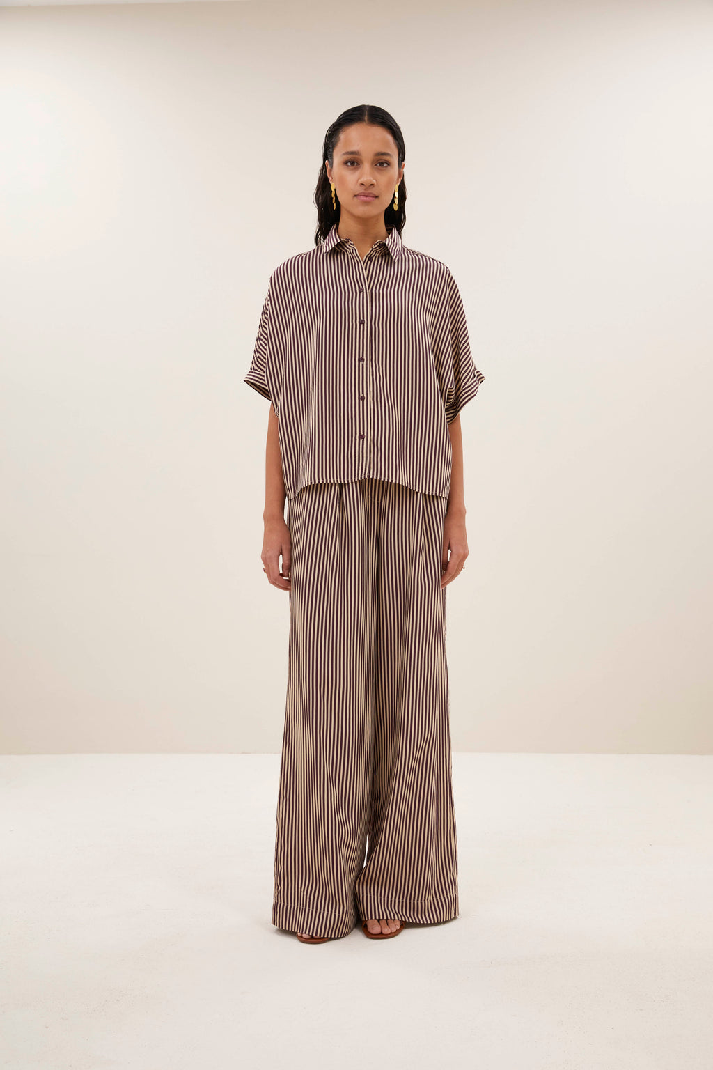 Blouses korte mouw bordeaux by-bar