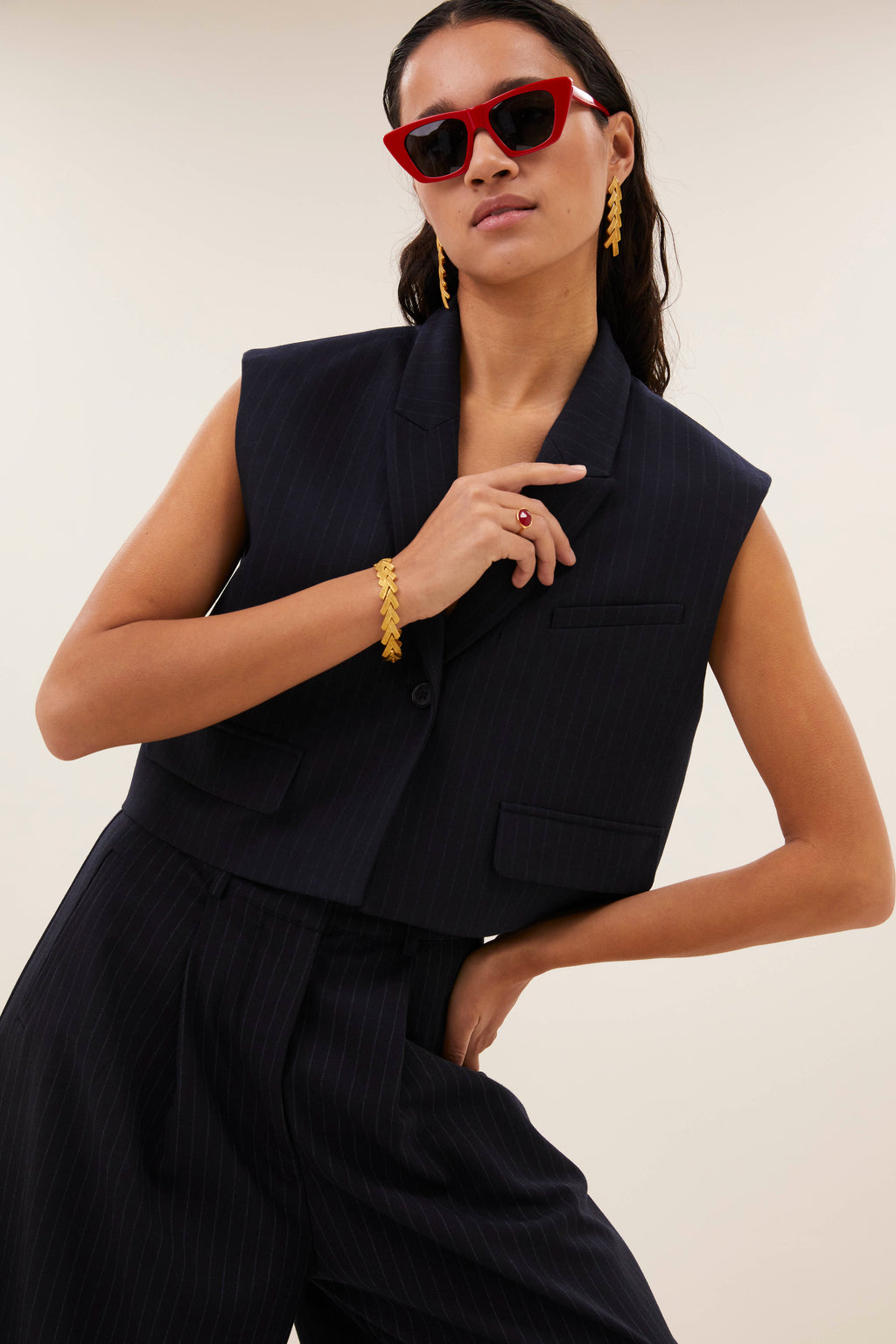 Gilets navy by-bar
