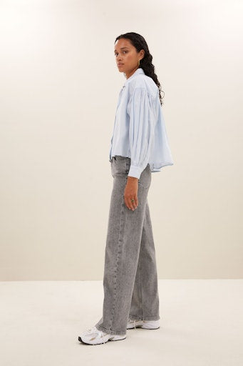 Blouses lange mouw blauw by-bar