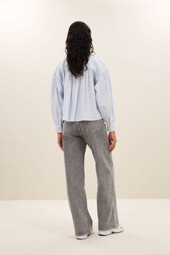 Blouses lange mouw blauw by-bar