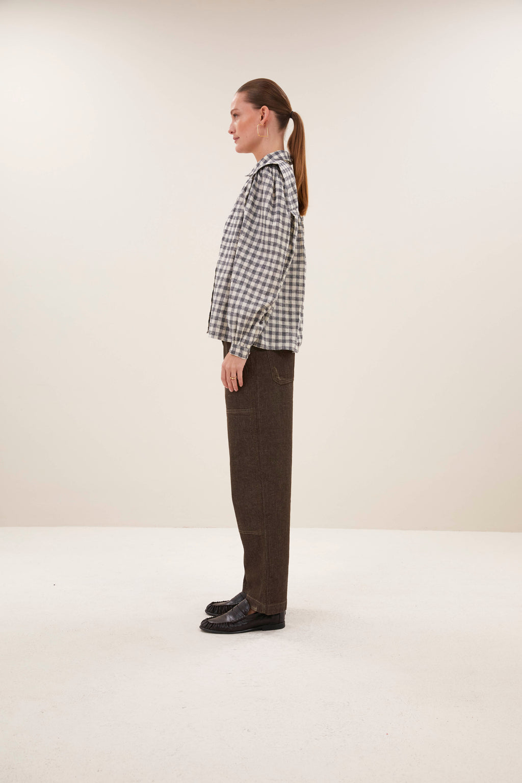 Blouses lange mouw grijs by-bar