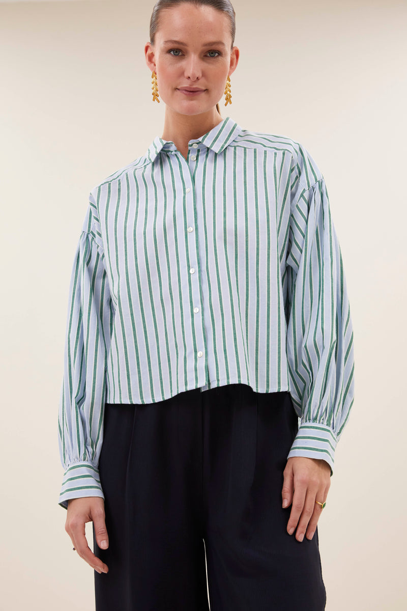 Blouses lange mouw groen by-bar