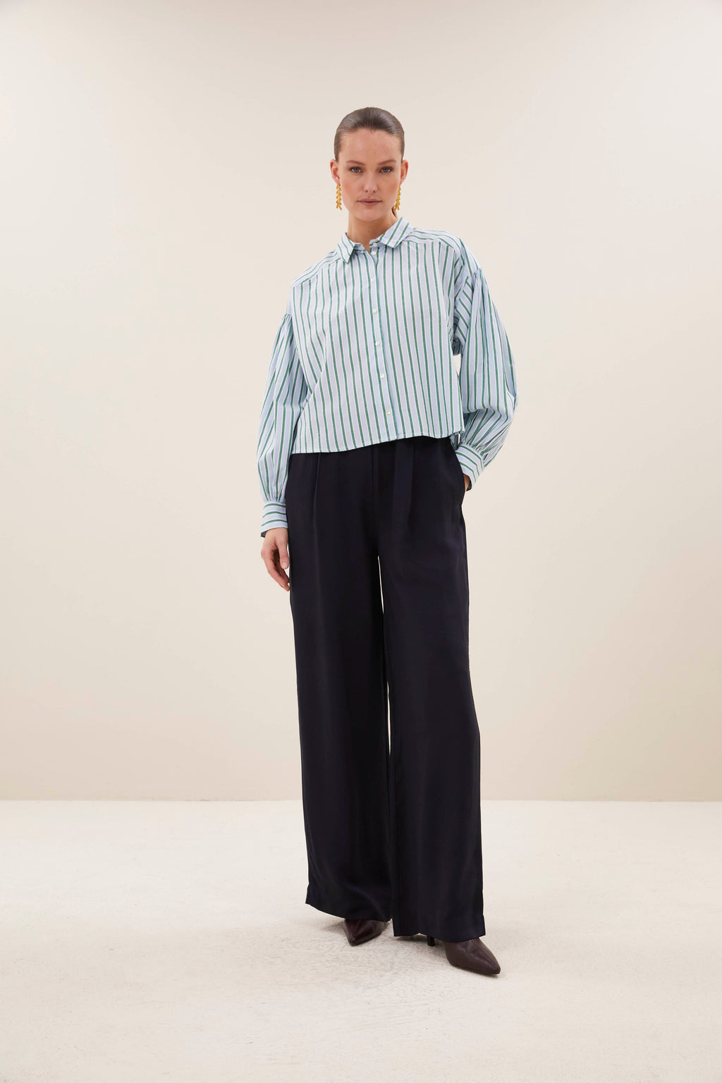 Blouses lange mouw groen by-bar