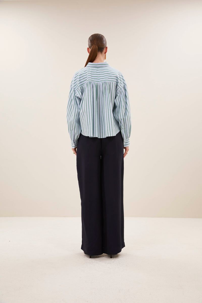 Blouses lange mouw groen by-bar