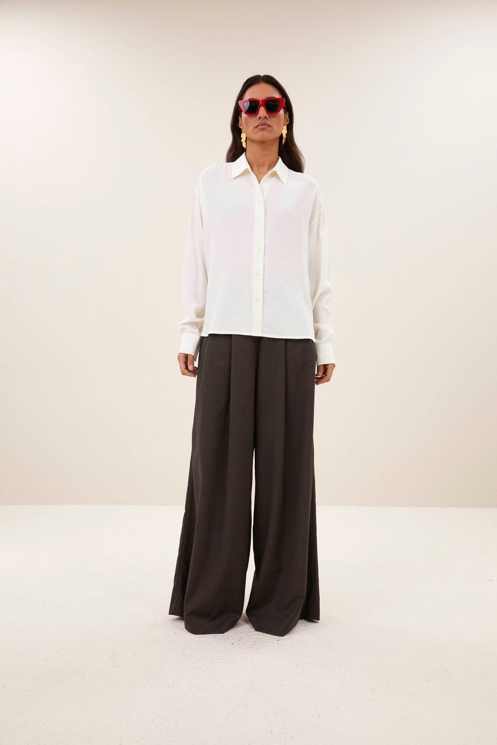 Blouses lange mouw wit by-bar