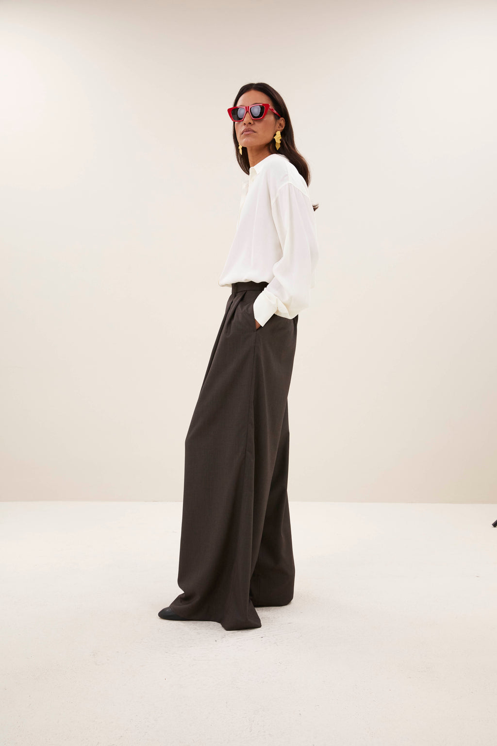 Blouses lange mouw wit by-bar