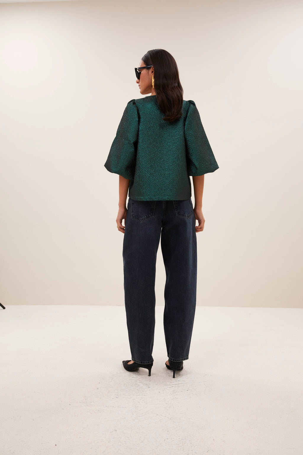 Blouses korte mouw groen by-bar