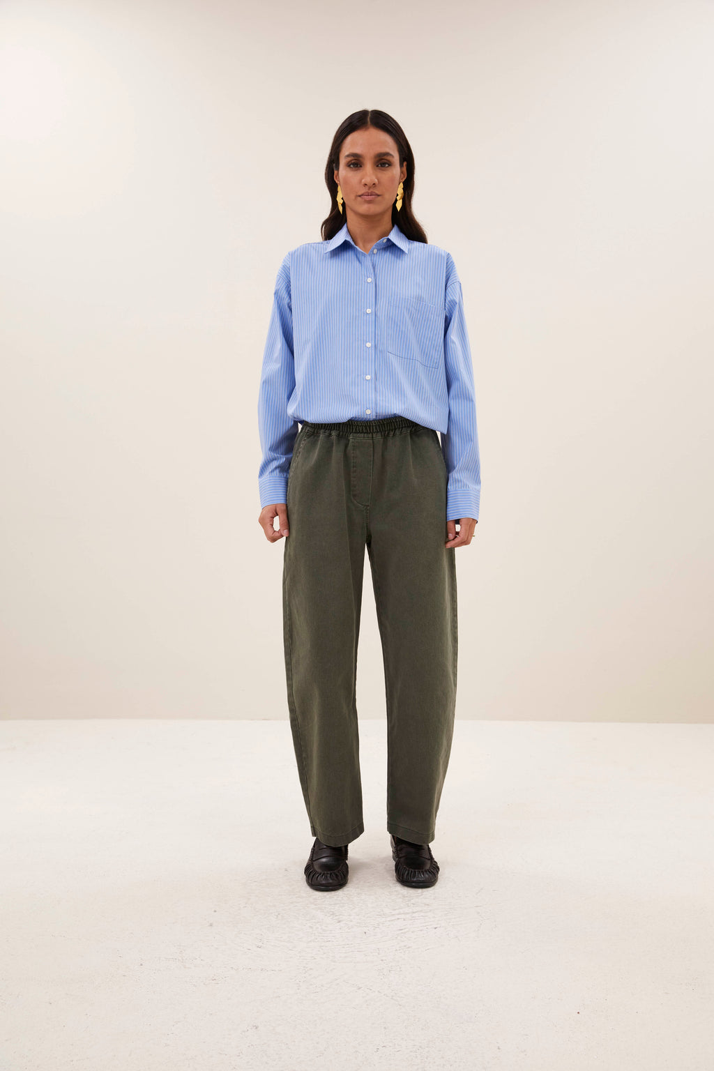 Blouses lange mouw blauw by-bar