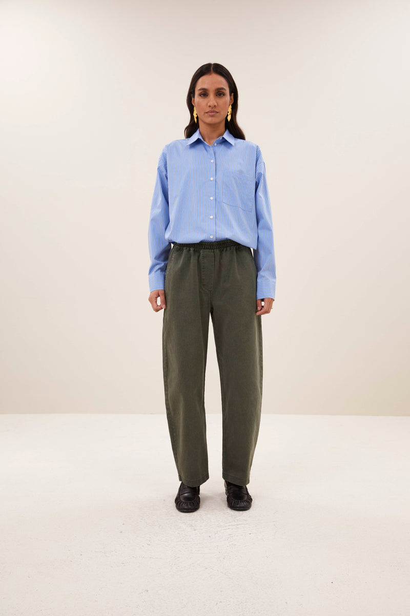 Blouses lange mouw blauw by-bar