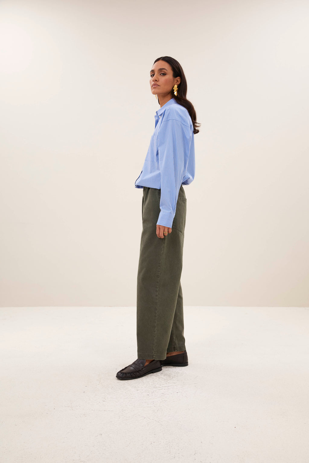 Blouses lange mouw blauw by-bar