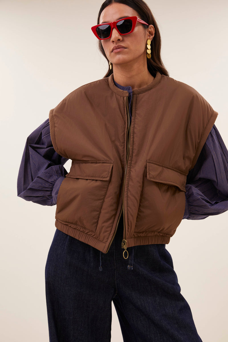 Bodywarmers bruin by-bar