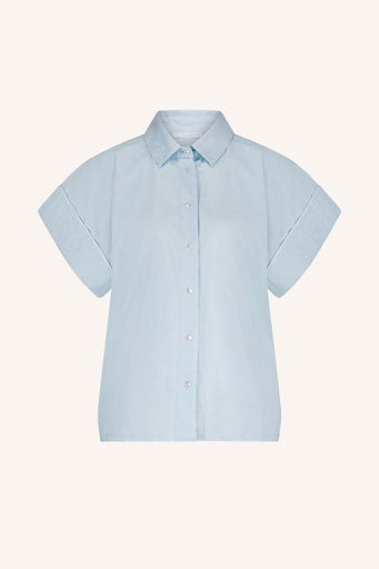 blouse zonder mouw blauw by-bar