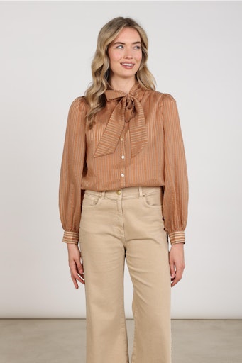 Blouses lange mouw bruin NUKUS