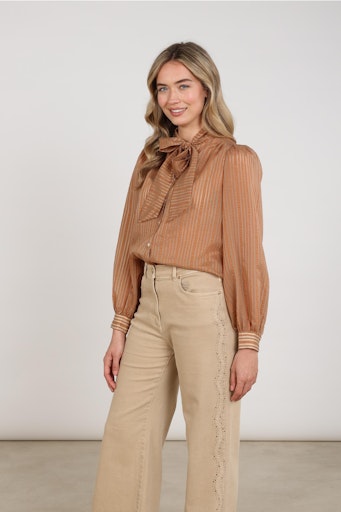 Blouses lange mouw bruin NUKUS