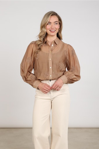 Blouses lange mouw bruin NUKUS