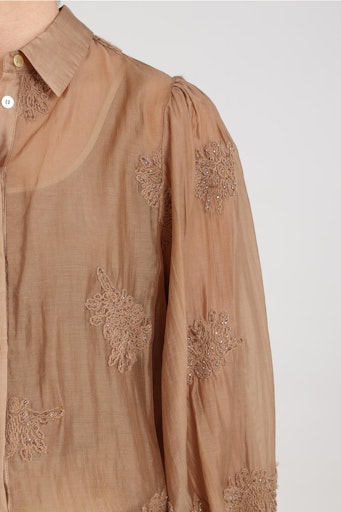 Blouses lange mouw bruin NUKUS