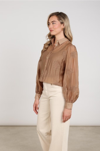 Blouses lange mouw bruin NUKUS