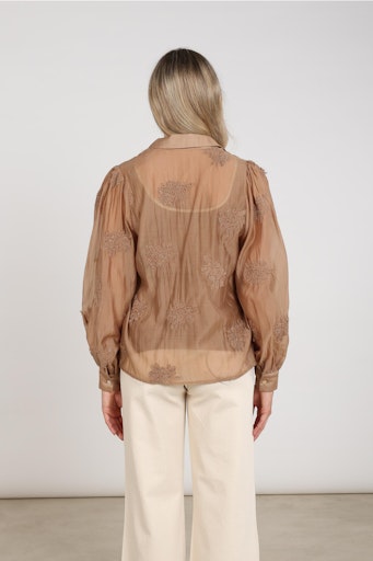 Blouses lange mouw bruin NUKUS
