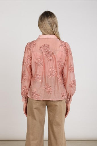 Blouses lange mouw roze NUKUS