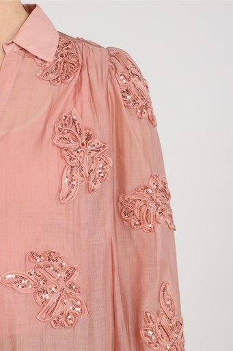 Blouses lange mouw roze NUKUS