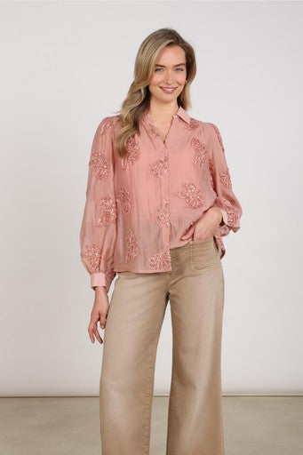 Blouses lange mouw roze NUKUS