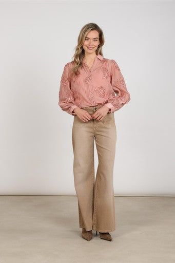 Blouses lange mouw roze NUKUS