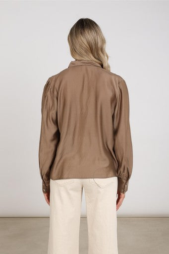 Blouses lange mouw bruin NUKUS