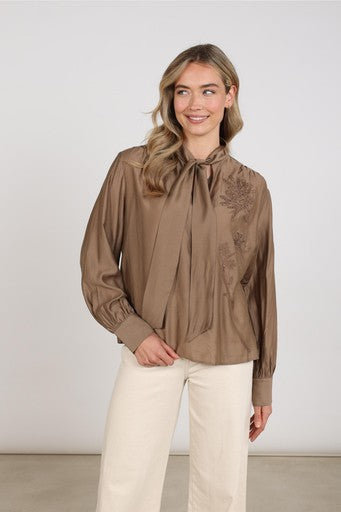 Blouses lange mouw bruin NUKUS