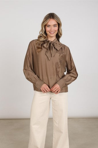 Blouses lange mouw bruin NUKUS