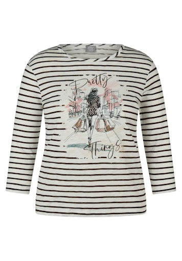 T-shirts lange mouw beige Rabe