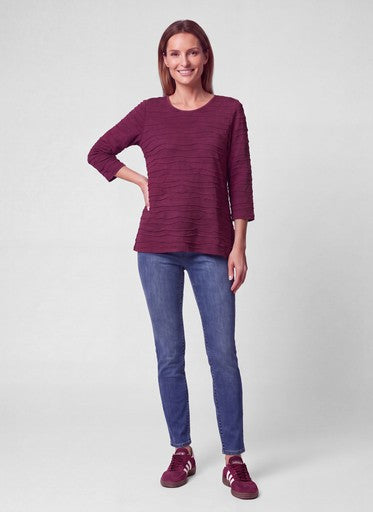 T-shirts lange mouw bordeaux Rabe