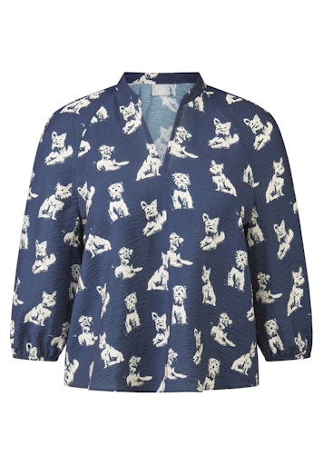 Blouses lange mouw blauw Rabe