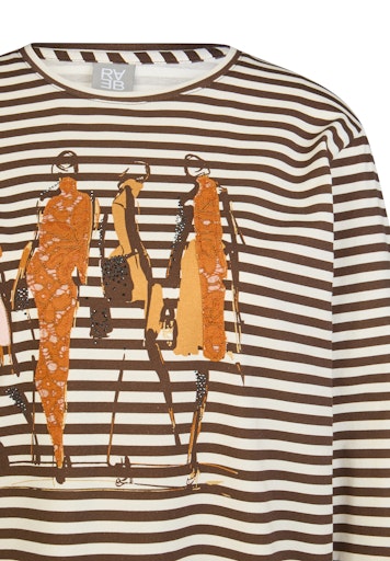 T-shirts lange mouw bruin Rabe