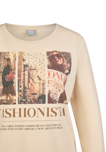 T-shirts lange mouw bruin Rabe