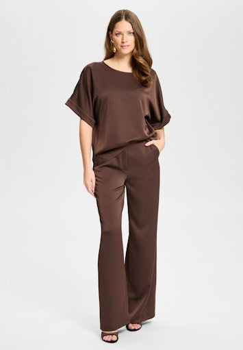 Blouses korte mouw bruin SWING
