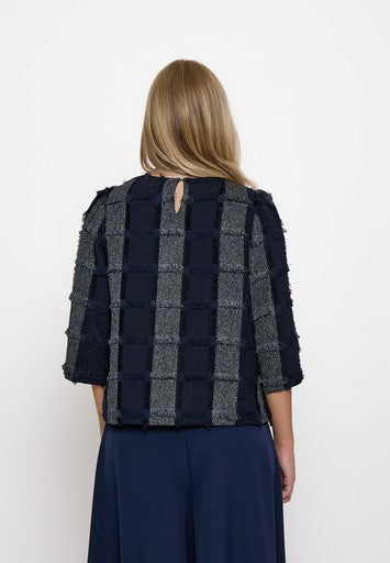 Blouses lange mouw blauw Minus