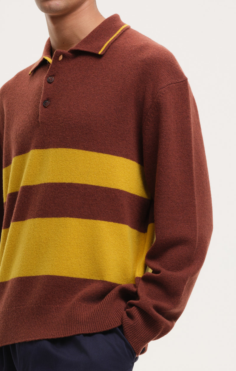 Polo's lange mouw bruin CASTART