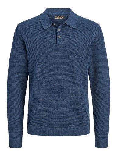Polo's lange mouw blauw JACK & JONES