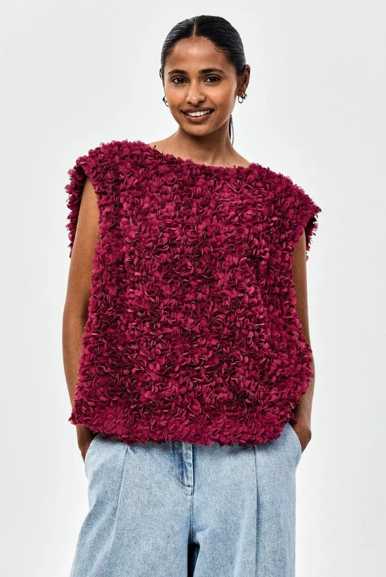 Blouses korte mouw bordeaux CKS