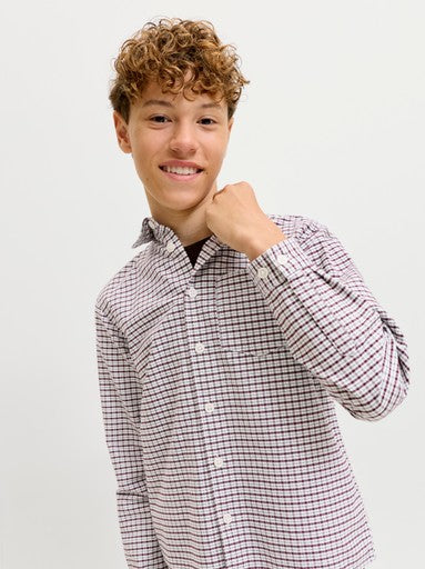 Hemden lange mouw bruin JACK & JONES JUNIOR