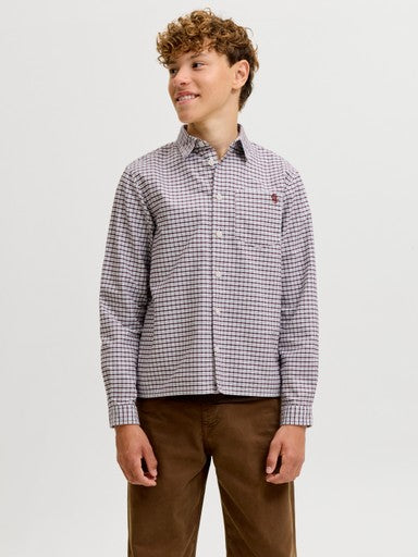 Hemden lange mouw bruin JACK & JONES JUNIOR
