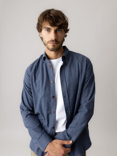 Hemden lange mouw navy MOS MOSH