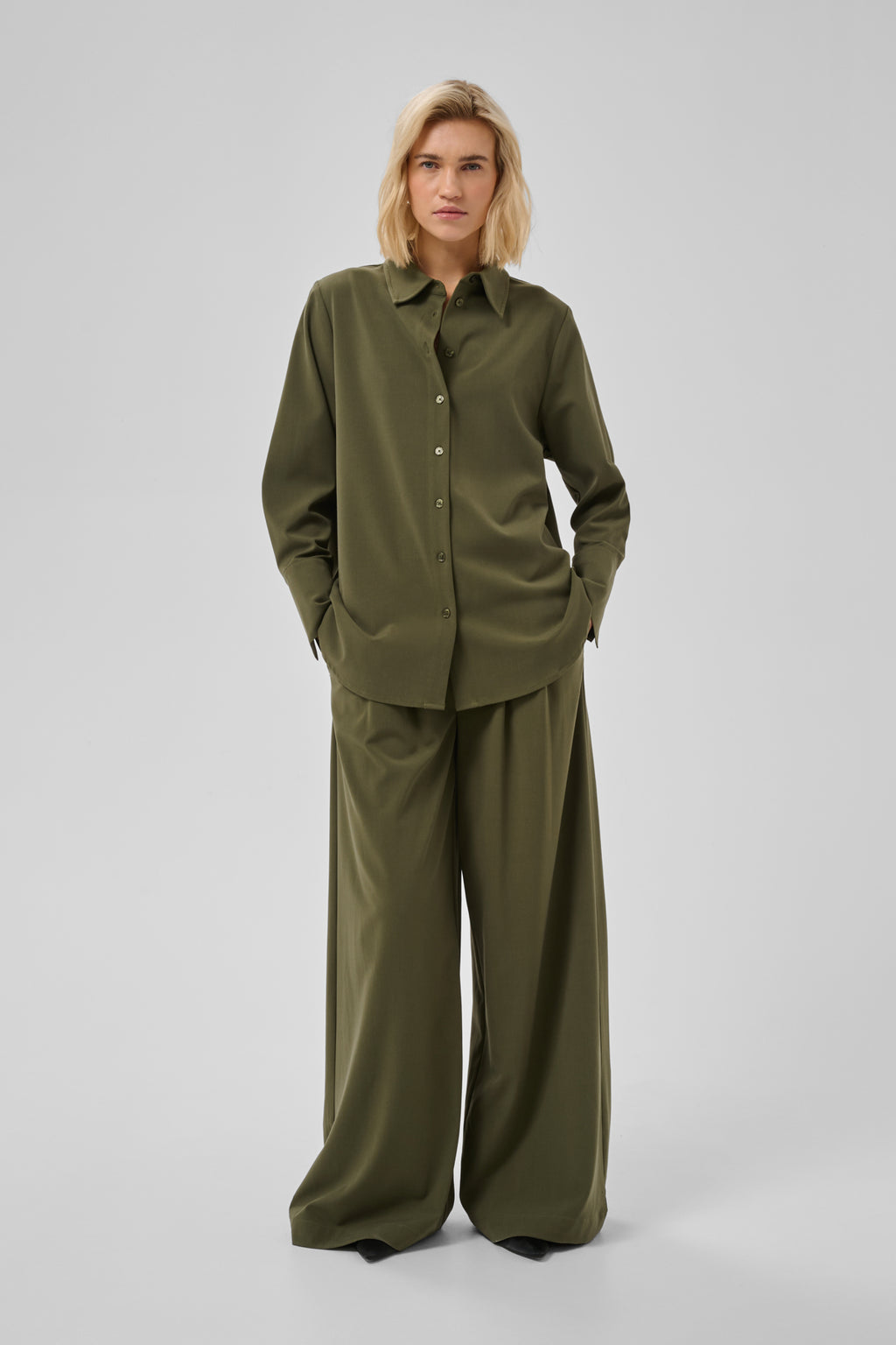 Blouses lange mouw groen My Essential Wardrobe