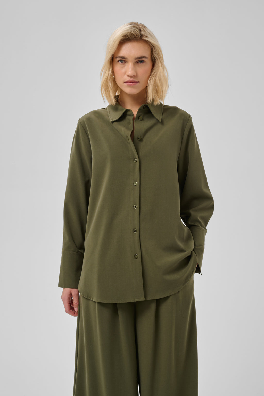 Blouses lange mouw groen My Essential Wardrobe