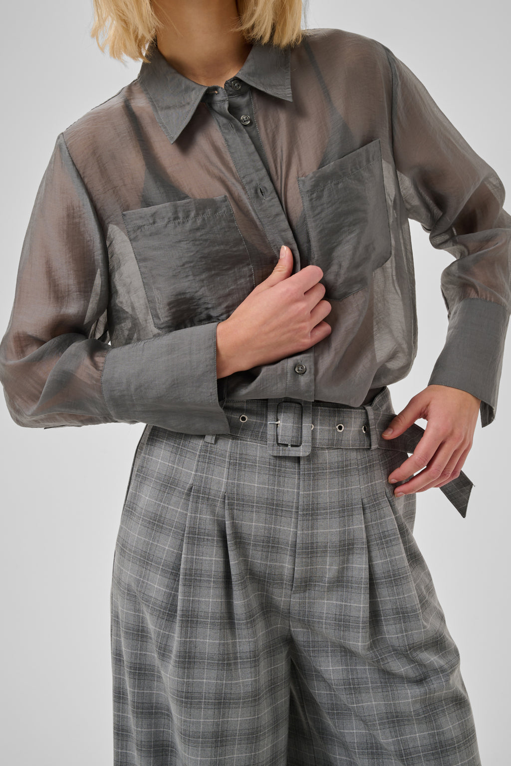 Blouses lange mouw grijs My Essential Wardrobe